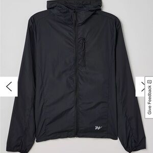 NWOT Men’s Without Walls Black Windbreaker Jacket packable nylon athletic